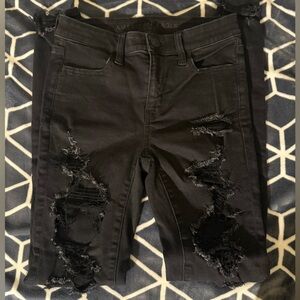 American Eagle Outfitters Black ripped skinny Jeans